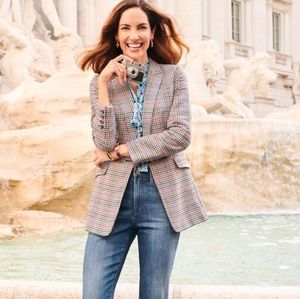 Talbots women's plus size plaid blazer